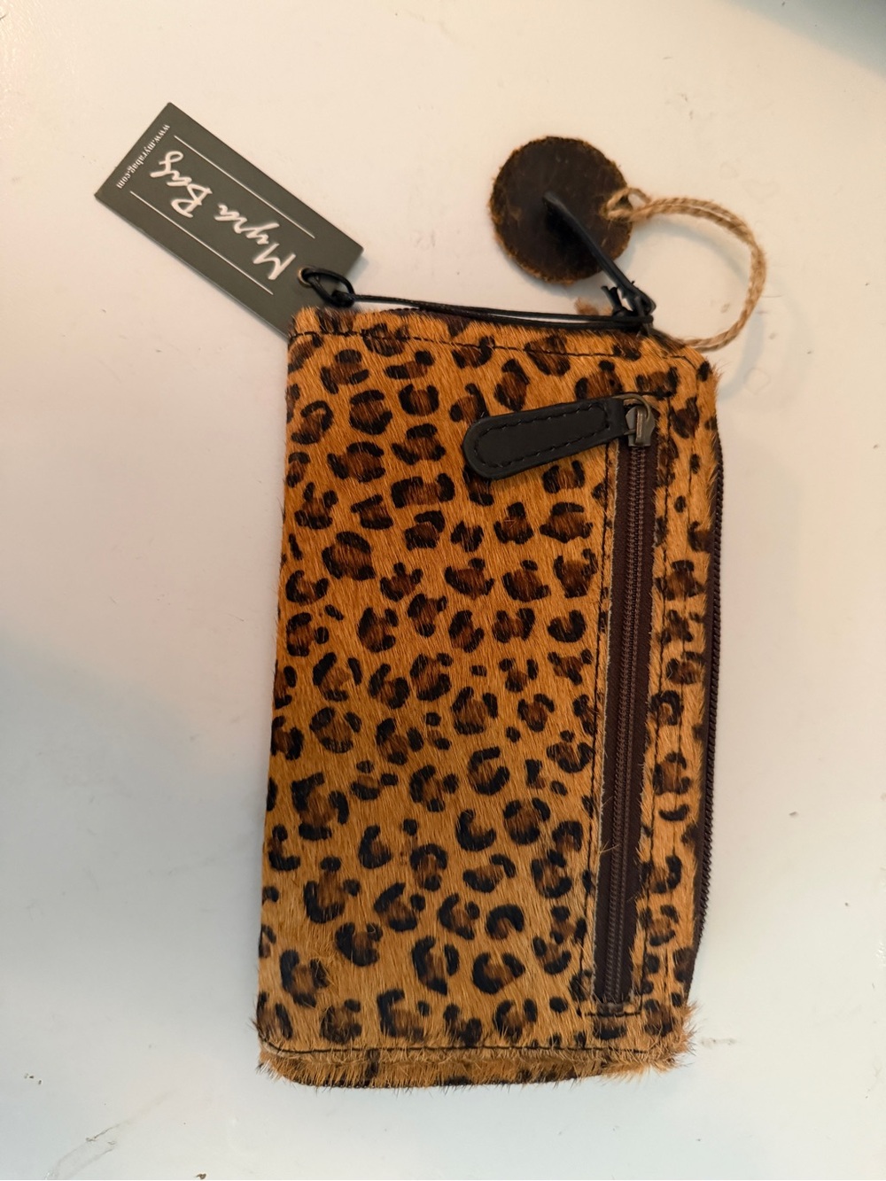 Myra Bag Leopard-Pattern Phone Wristlet - Brown and Black